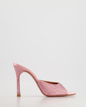 Amina Muaddi Pink Embellished Caroline Mules Size EU 40 RRP £695