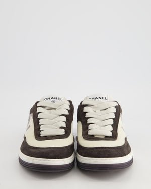 Chanel Black, White Suede with Grey CC Logo Trainers EU 41