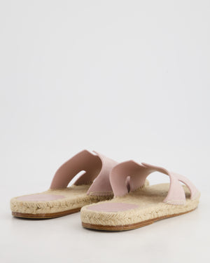 Hermes Mauve Suede Antigua Espadrille Sandals Size EU 42