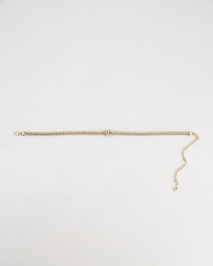 *HOT* Chanel Chain Choker Necklace in Champagne Gold with Crystal CC Logo