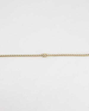 *HOT* Chanel Chain Choker Necklace in Champagne Gold with Crystal CC Logo