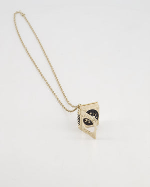 Chanel Champagne Gold, Star Lion and CC Logo Book Pendant Necklace