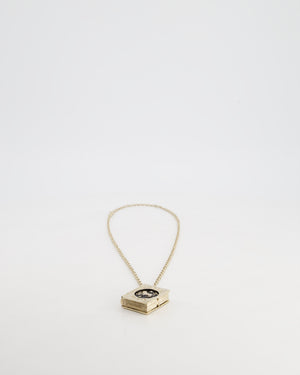 Chanel Champagne Gold, Star Lion and CC Logo Book Pendant Necklace