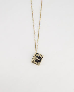 Chanel Champagne Gold, Star Lion and CC Logo Book Pendant Necklace