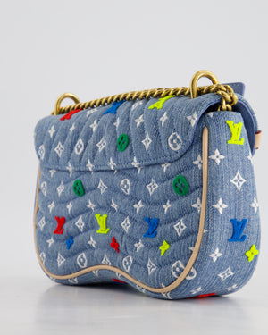 *DENIM RE-EDITION* Louis Vuitton Blue Denim New Wave Bag in Fabric & Vacchetta Leather with Gold Hardware RRP £3490