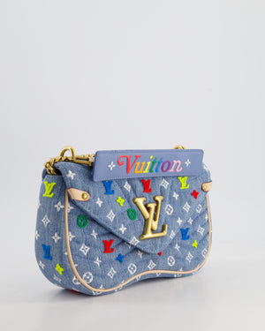 *DENIM RE-EDITION* Louis Vuitton Blue Denim New Wave Bag in Fabric & Vacchetta Leather with Gold Hardware RRP £3490