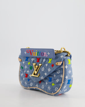 *DENIM RE-EDITION* Louis Vuitton Blue Denim New Wave Bag in Fabric & Vacchetta Leather with Gold Hardware RRP £3490