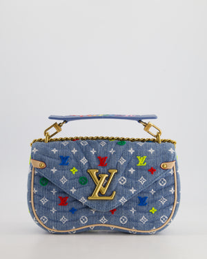 *DENIM RE-EDITION* Louis Vuitton Blue Denim New Wave Bag in Fabric & Vacchetta Leather with Gold Hardware RRP £3490