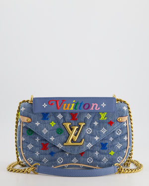 *DENIM RE-EDITION* Louis Vuitton Blue Denim New Wave Bag in Fabric & Vacchetta Leather with Gold Hardware RRP £3490