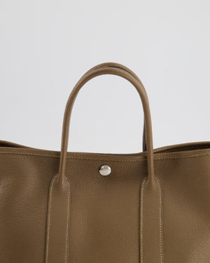 Hermès Garden Party 30cm Bag in Etoupe in Negona Leather with Palladium Hardware