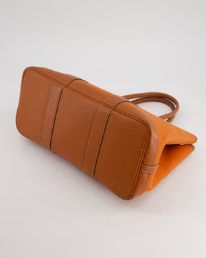 Hermès Garden Party 30cm Bag in Potiron Orange Canvas and Terre Battue Negonda Leather with Palladium Hardware