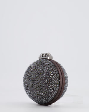 Christian Louboutin Silver Crystal Embellished Mina Clutch Bag