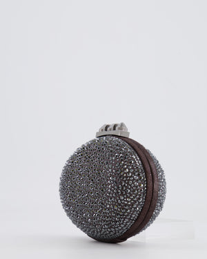 Christian Louboutin Silver Crystal Embellished Mina Clutch Bag