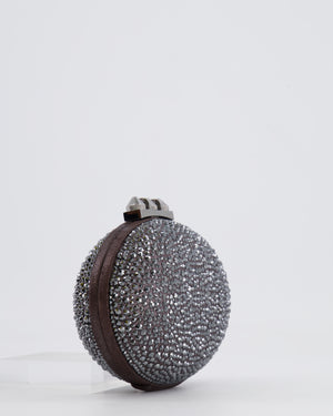 Christian Louboutin Silver Crystal Embellished Mina Clutch Bag