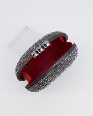 Christian Louboutin Silver Crystal Embellished Mina Clutch Bag