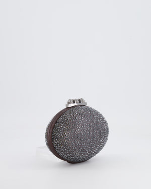 Christian Louboutin Silver Crystal Embellished Mina Clutch Bag