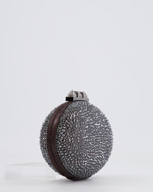 Christian Louboutin Silver Crystal Embellished Mina Clutch Bag