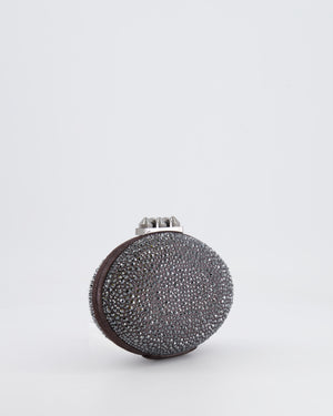 Christian Louboutin Silver Crystal Embellished Mina Clutch Bag