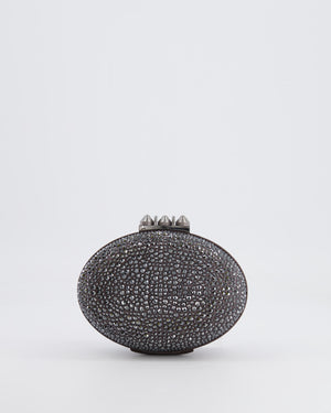 Christian Louboutin Silver Crystal Embellished Mina Clutch Bag