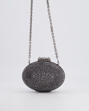 Christian Louboutin Silver Crystal Embellished Mina Clutch Bag