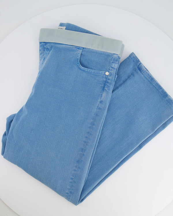 Chanel Light Washed Blue Straight-Leg Jeans with Velcro Waist Detailing Size FR 44 (UK 16)