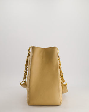 *AMAZING SHAPE* Chanel Beige Caviar GST Grand Shopper Tote Bag with Gold Hardware