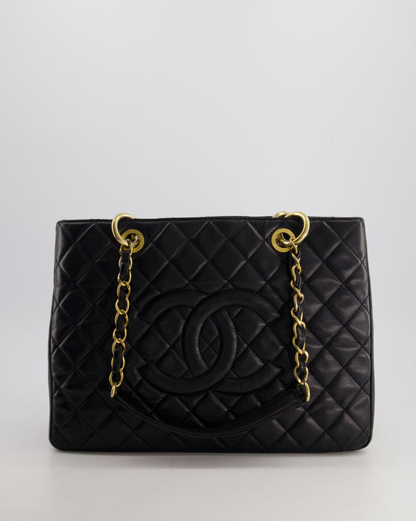 *AMAZING SHAPE* Chanel Black Caviar GST Grand Shopper Tote Bag with Gold Hardware