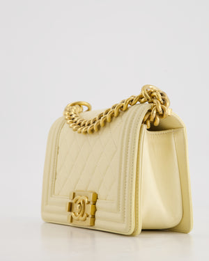 Chanel Cream Small Boy Bag in Lambskin Leather with Brushed Gold Hardware