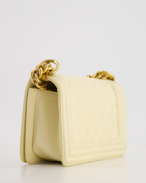 Chanel Cream Small Boy Bag in Lambskin Leather with Brushed Gold Hardware