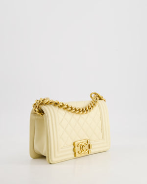 Chanel Cream Small Boy Bag in Lambskin Leather with Brushed Gold Hardware