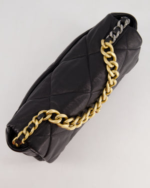 Chanel Black Large 19 Bag in Quilted Goatskin Leather with Mixed Hardware