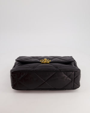 Chanel Black Large 19 Bag in Quilted Goatskin Leather with Mixed Hardware