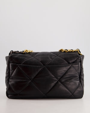 Chanel Black Large 19 Bag in Quilted Goatskin Leather with Mixed Hardware