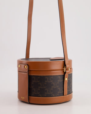 Celine Calfskin Triomphe Canvas Medium Tambour Bag