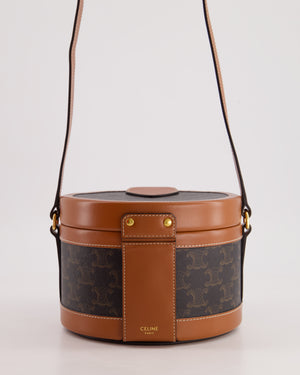 Celine Calfskin Triomphe Canvas Medium Tambour Bag