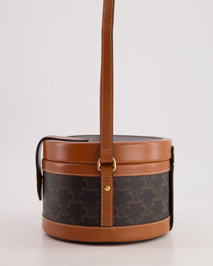 Celine Calfskin Triomphe Canvas Medium Tambour Bag