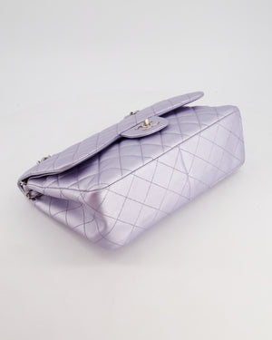 Chanel Iridescent Lilac Purple Jumbo Classic Double Flap Bag in Lambskin Leather with Brushed Silver Hardware RRP £9,240