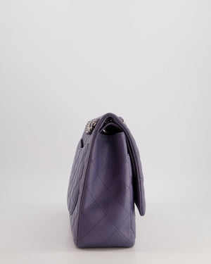 Chanel Lavander Purple Maxi Classic Double Flap Bag in Lambskin Leather with Silver Hardware