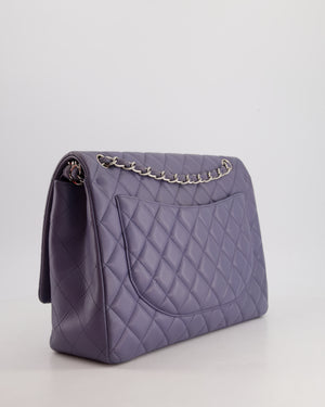 Chanel Lavander Purple Maxi Classic Double Flap Bag in Lambskin Leather with Silver Hardware