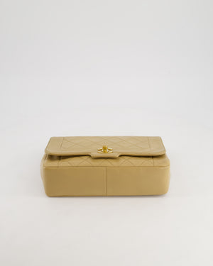 Chanel Vintage Beige Diana Flap Bag in Lambskin Leather with 24K Gold Hardware