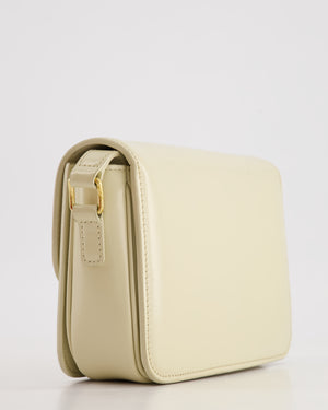 Celine Cream Teen Triomphe Bag in Shiny Calfskin Leather with Gold Hardware