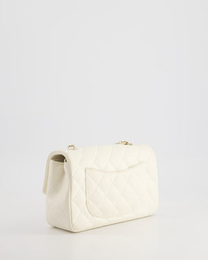 *HOT* Chanel Ivory Mini Rectangular Flap Bag in Lambskin Leather with Champagne Gold Hardware