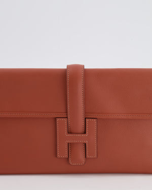 Hermès Jige Clutch Bag in Terre Battue Evercolour Leather