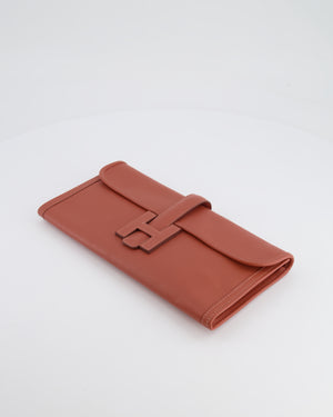 Hermès Jige Clutch Bag in Terre Battue Evercolour Leather