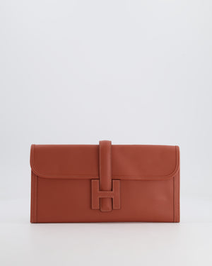 Hermès Jige Clutch Bag in Terre Battue Evercolour Leather