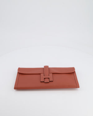 Hermès Jige Clutch Bag in Terre Battue Evercolour Leather