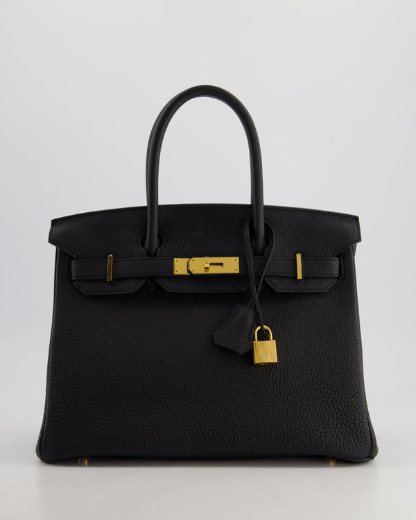 *RARE* Hermès Birkin 30cm Retourne Bag in Noir Togo Leather with Gold Hardware