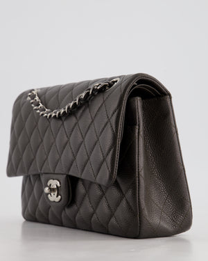 *FIRE PRICE* Chanel Stone Grey Medium Classic Double Flap Bag in Caviar Leather with Silver Hardware RRP £8,850