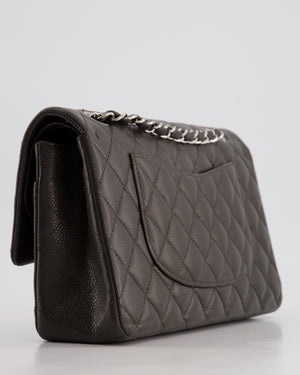 *FIRE PRICE* Chanel Stone Grey Medium Classic Double Flap Bag in Caviar Leather with Silver Hardware RRP £8,850