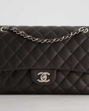 *FIRE PRICE* Chanel Stone Grey Medium Classic Double Flap Bag in Caviar Leather with Silver Hardware RRP £8,850